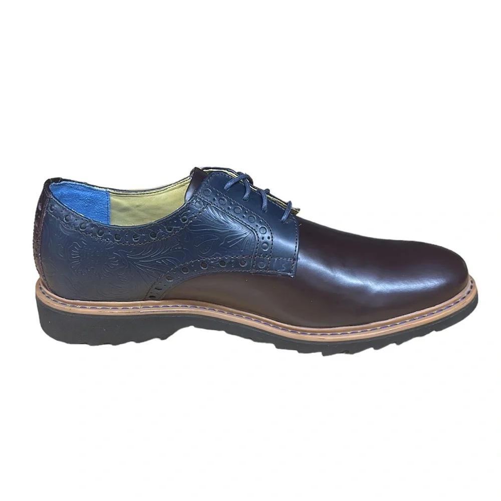 Robert Graham Bethune Derby Dress Business Brown Black Men's Leather Shoes 13 M